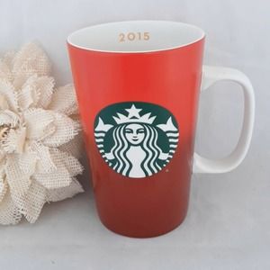 Starbucks Red Ombre Tall Latte Coffee Mug